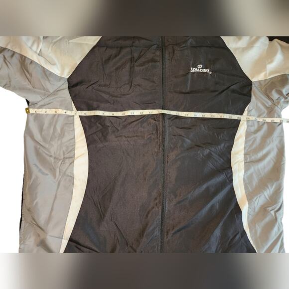 Spalding Black Windbreaker Jacket Menswear Activewear Warmup Lightweight - Picture 2 of 8